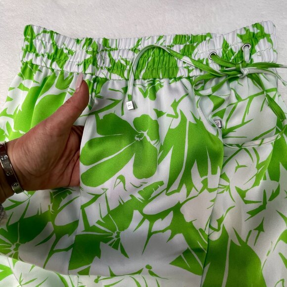 NWT MICHAEL KORS Covet up High Rise Wide Leg Satin Palm Print Pants - Picture 5 of 12